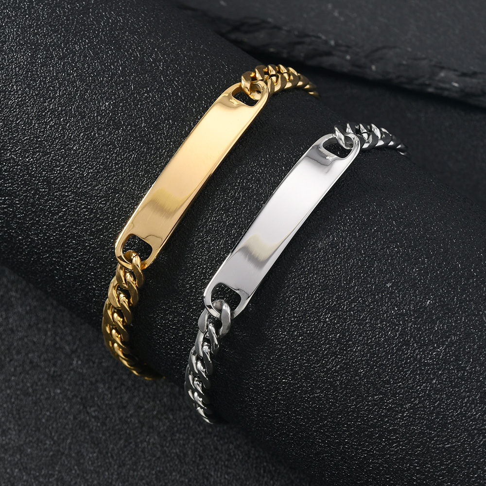 Street Fashion Shanghai - HNSP Gelang Sederhana Rantai Tangan Baja
