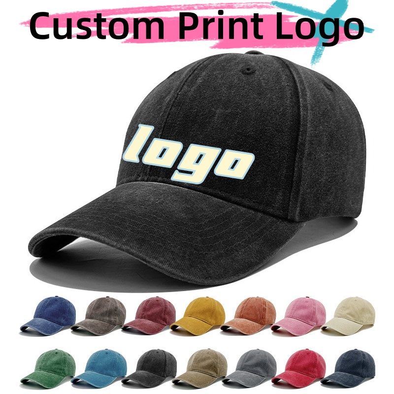 Street Fashion Hats - Topi Baseball Katun Vintage Distressed Washed