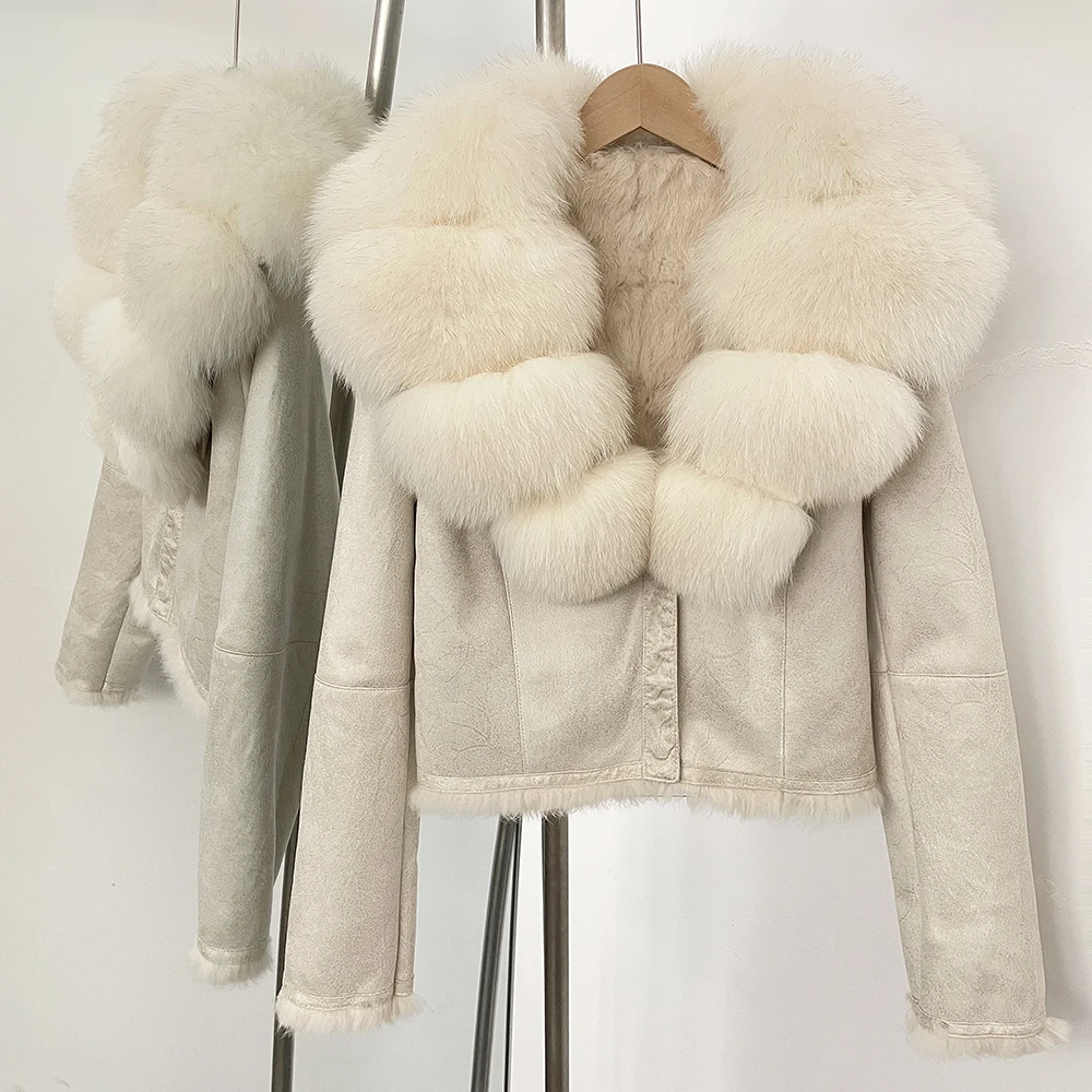 Street Fashion Official - OFTBUY Mantel Kerah Bulu Rubah Alami