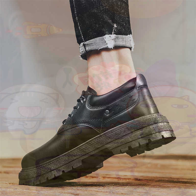 Street Fashion Asian - Sepatu Pria Tenis Pelatih Fashion Kulit