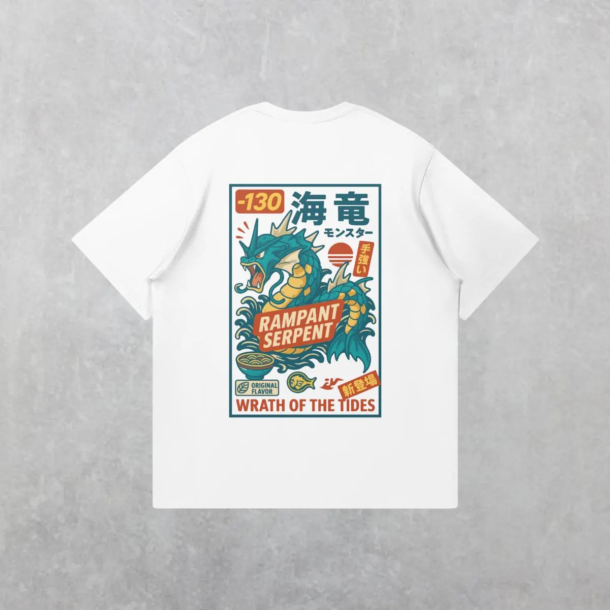 Street Fashion Hats - Kaus Anime Pokémon Gyarados Pakaian Katun