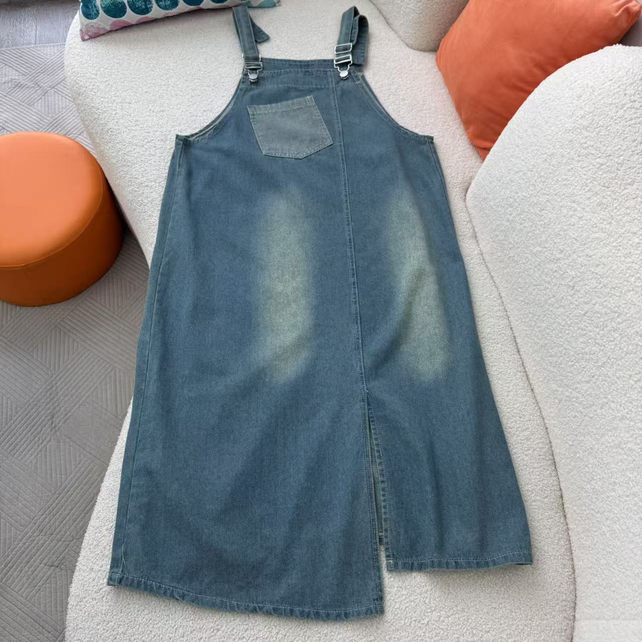 Street Fashion Kl - Gaun Suspender Denim Wanita Musim Panas