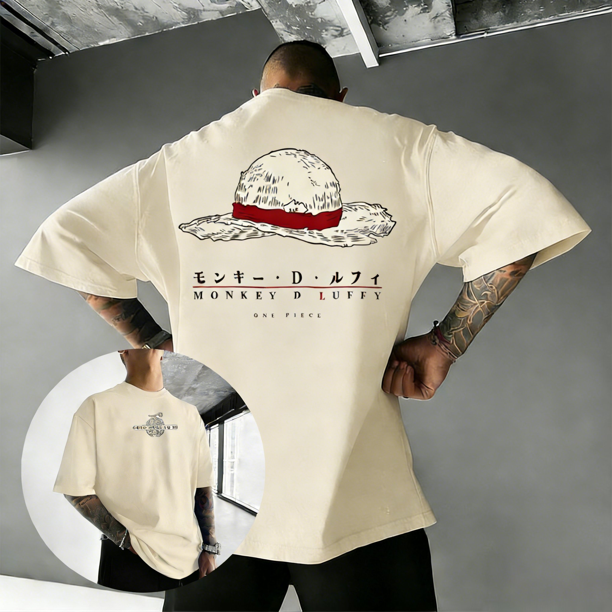 Street Fashion Hats - Kaos Anime One Piece Luffy Pria