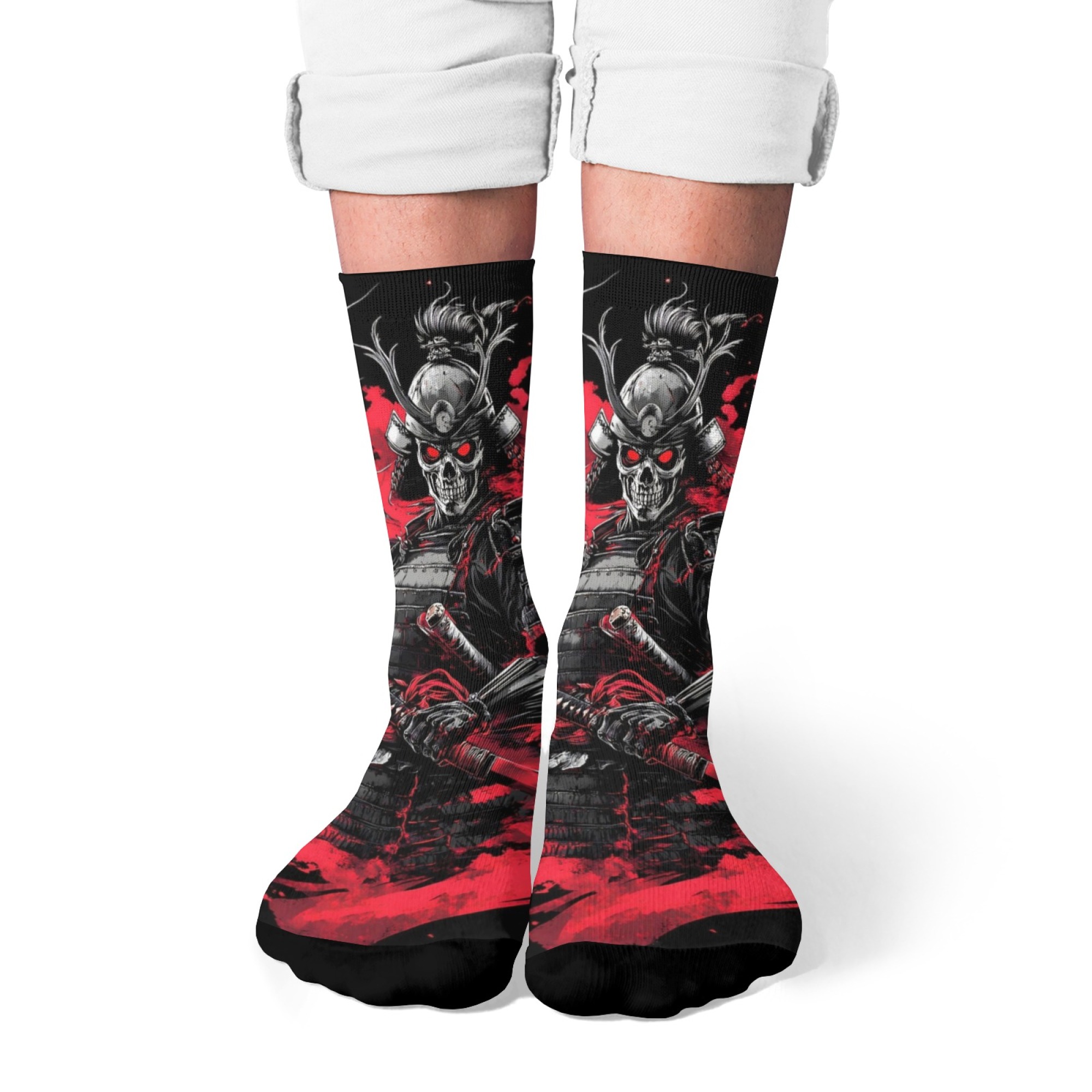 Street Fashion Style Youtube - Kaus Kaki Pria Skull Devil Warrior