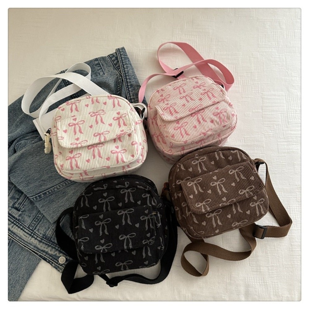 Street Fashion Korean - Tas Selempang Kecil Wanita Bahan Corduroy