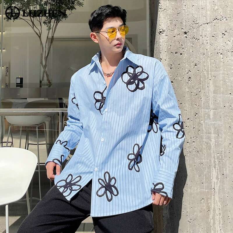 Street Fashion Reviews - LUZHEN kemeja lengan panjang pria, baju