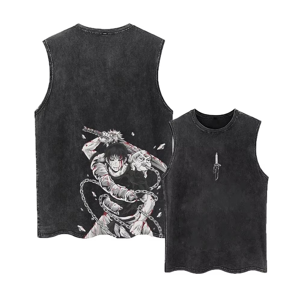 Street Fashion Hats - Kaos Tank Top Anime Jujutsu Kaisen