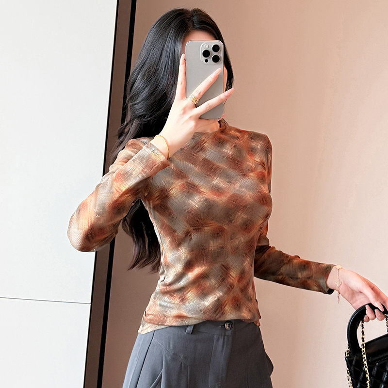 Atasan Jaring Y2K Wanita Kerah - Street Fashion Photographers ulasan dan harga