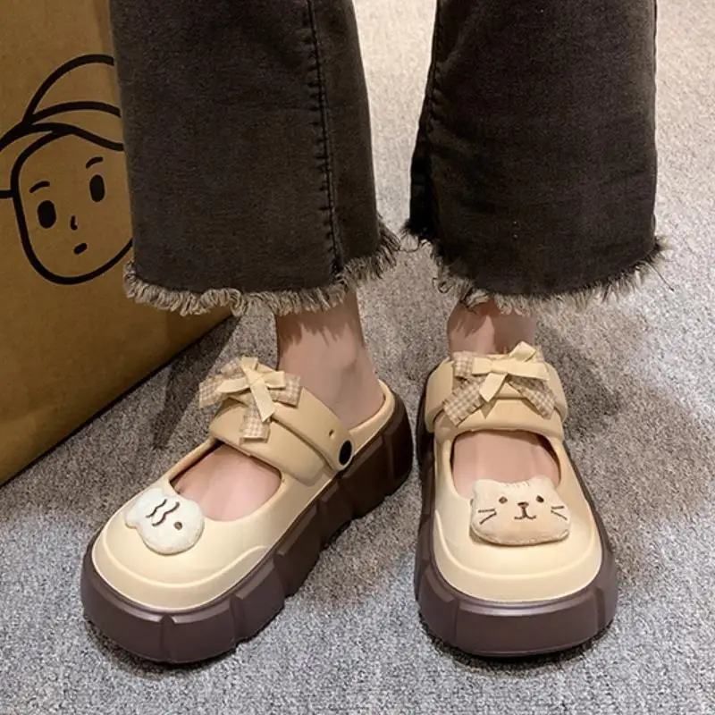 Sepatu Clog Kucing Lucu DIY Ba - Street Fashion Korean ulasan dan harga