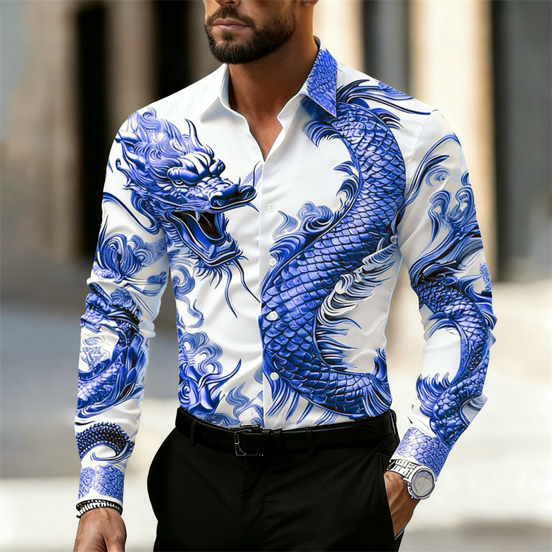 Kemeja Pria Lengan Panjang Mot - Street Fashion Shanghai ulasan dan harga