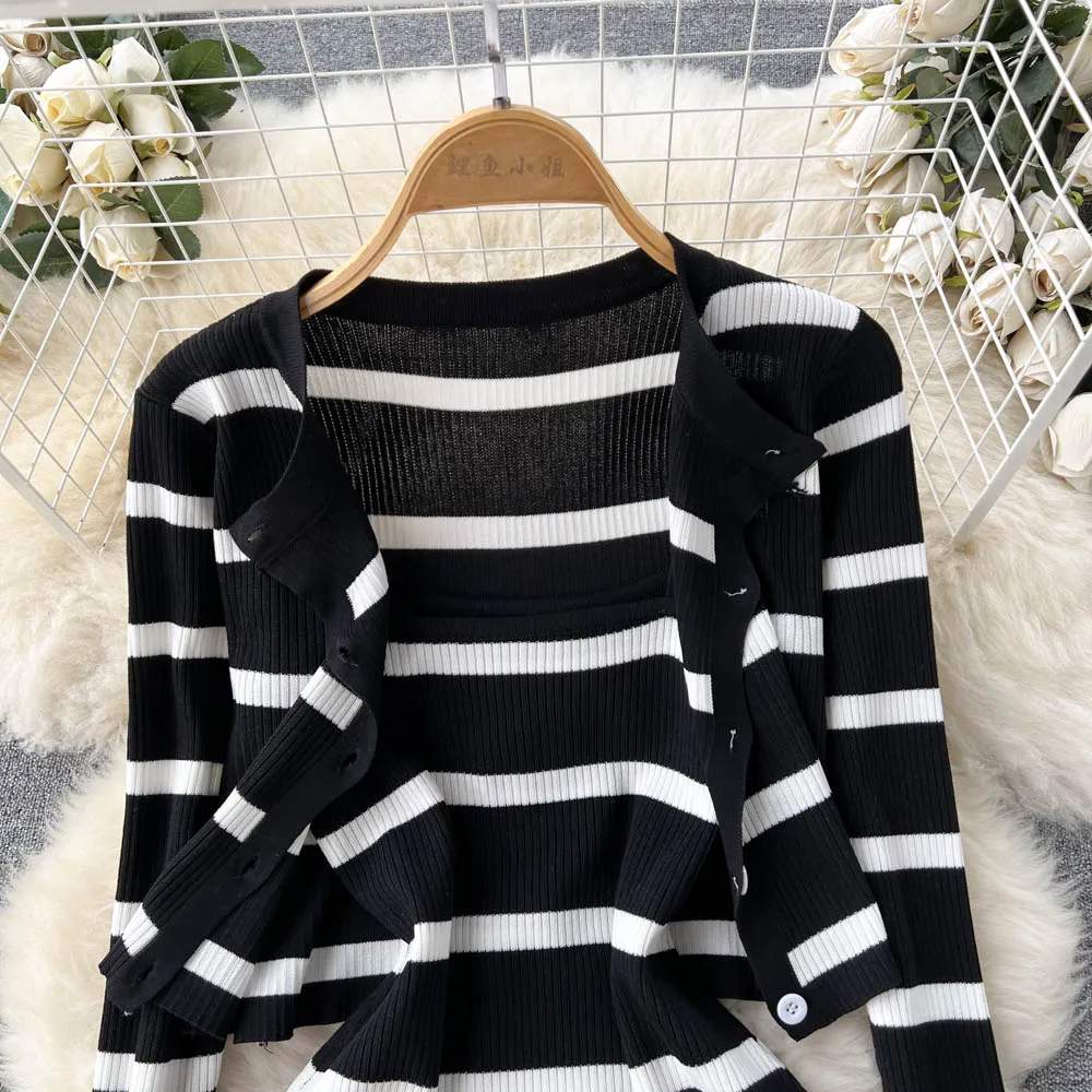 Set kardigan lengan panjang ke - Street Fashion Korean ulasan dan harga
