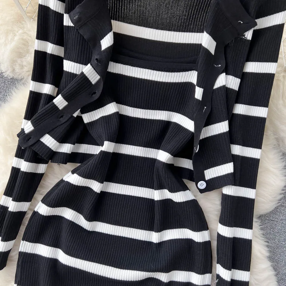 Set kardigan lengan panjang ke - Street Fashion Korean ulasan dan harga