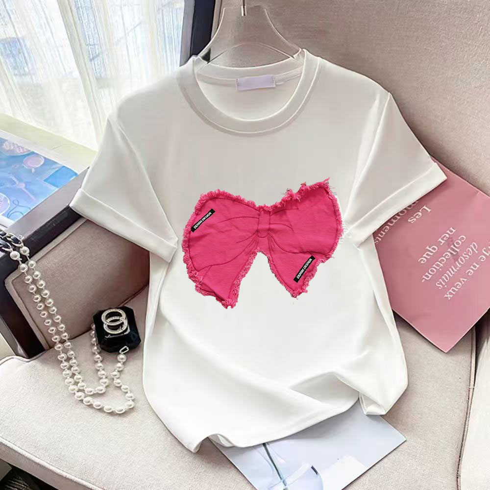 Kaos T-shirt Denim Merah Muda  - Street Fashion Shanghai ulasan dan harga