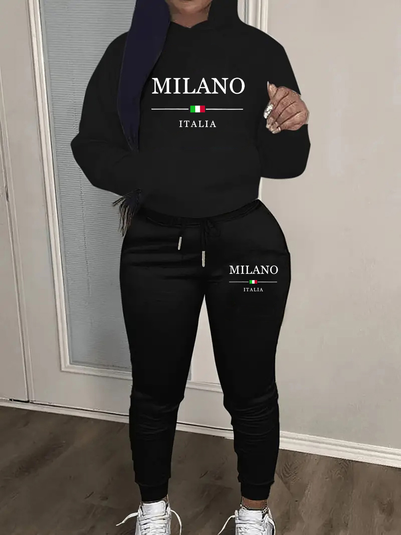 Setelan sweatshirt berkerudung - Street Fashion Milano ulasan dan harga