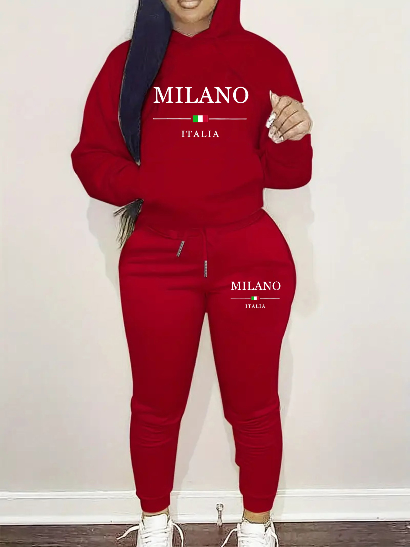 Setelan sweatshirt berkerudung - Street Fashion Milano ulasan dan harga