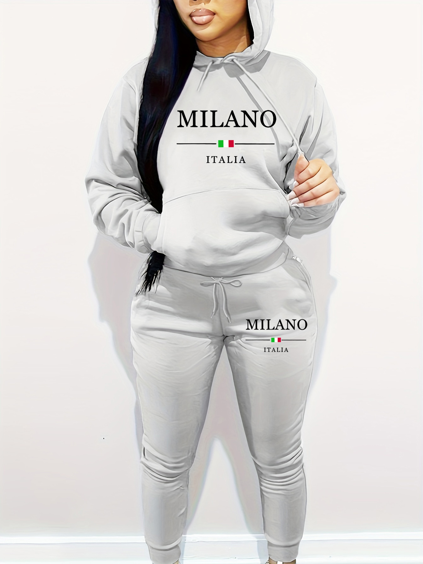 Setelan sweatshirt berkerudung - Street Fashion Milano ulasan dan harga
