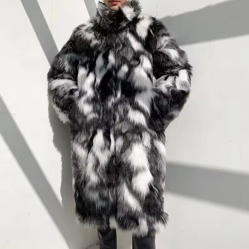 Mantel Bulu Palsu Panjang Hip  - Street Fashion Korean ulasan dan harga
