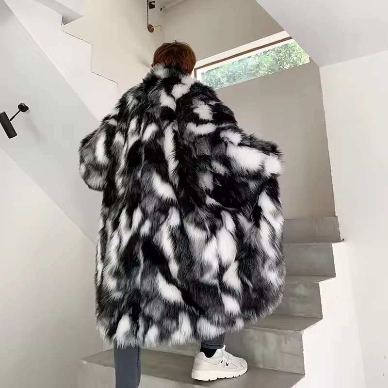 Mantel Bulu Palsu Panjang Hip  - Street Fashion Korean ulasan dan harga