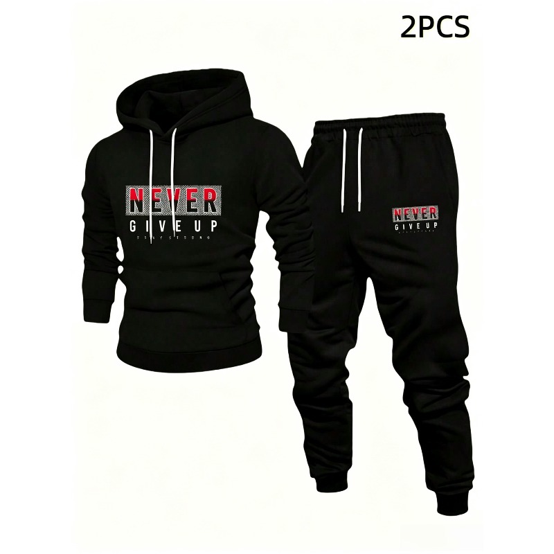 NEVER GIVE UP Setelan Pakaian  - Street Fashion China ulasan dan harga