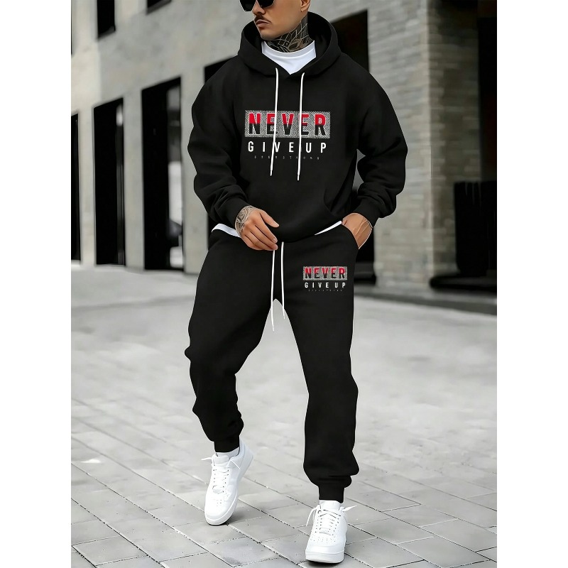 NEVER GIVE UP Setelan Pakaian  - Street Fashion China ulasan dan harga