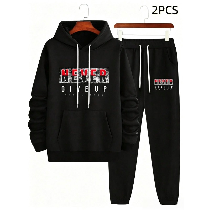 NEVER GIVE UP Setelan Pakaian  - Street Fashion China ulasan dan harga