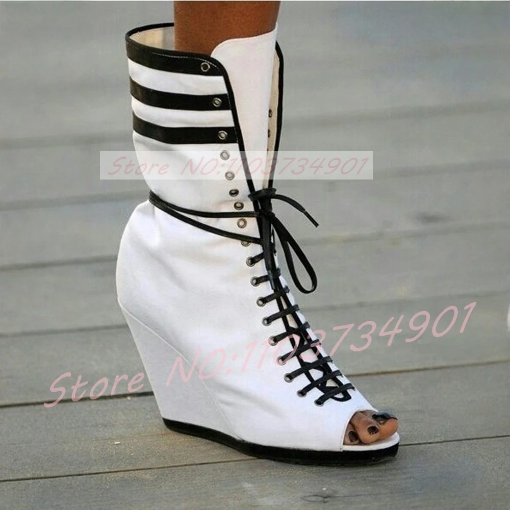 Sepatu Bot Wedges Ujung Terbuk - Street Fashion Events ulasan dan harga