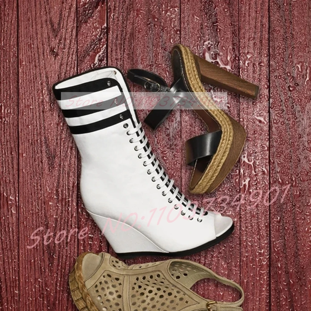 Sepatu Bot Wedges Ujung Terbuk - Street Fashion Events ulasan dan harga