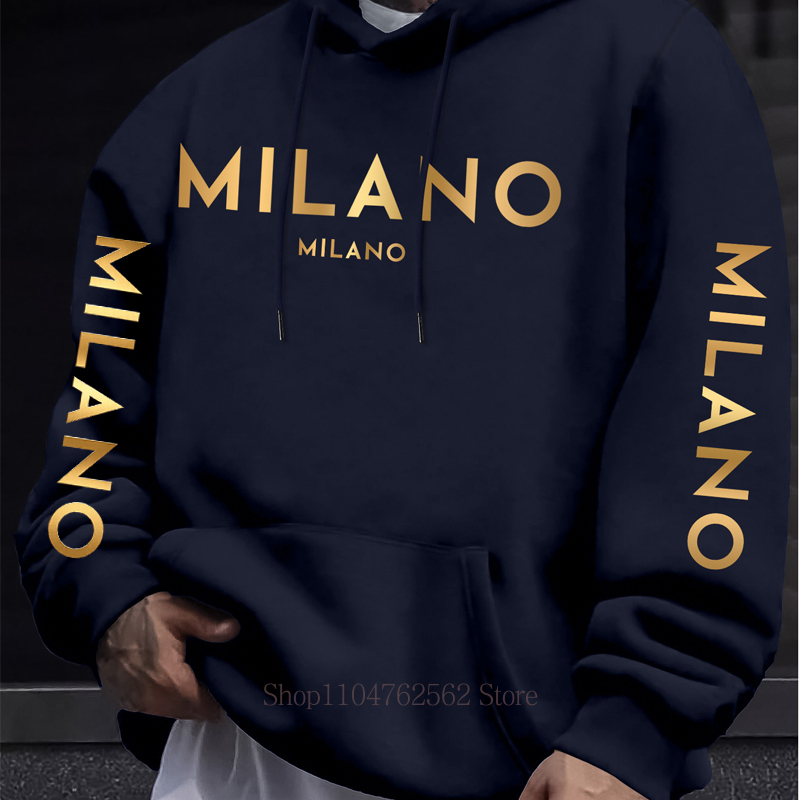 Hoodie Cetak Huruf Milano untu - Street Fashion Milano ulasan dan harga