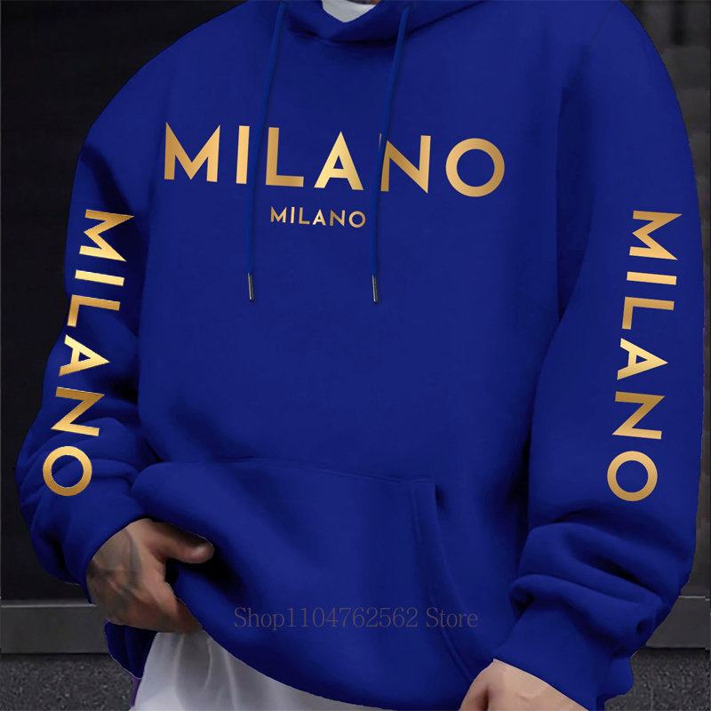 Hoodie Cetak Huruf Milano untu - Street Fashion Milano ulasan dan harga