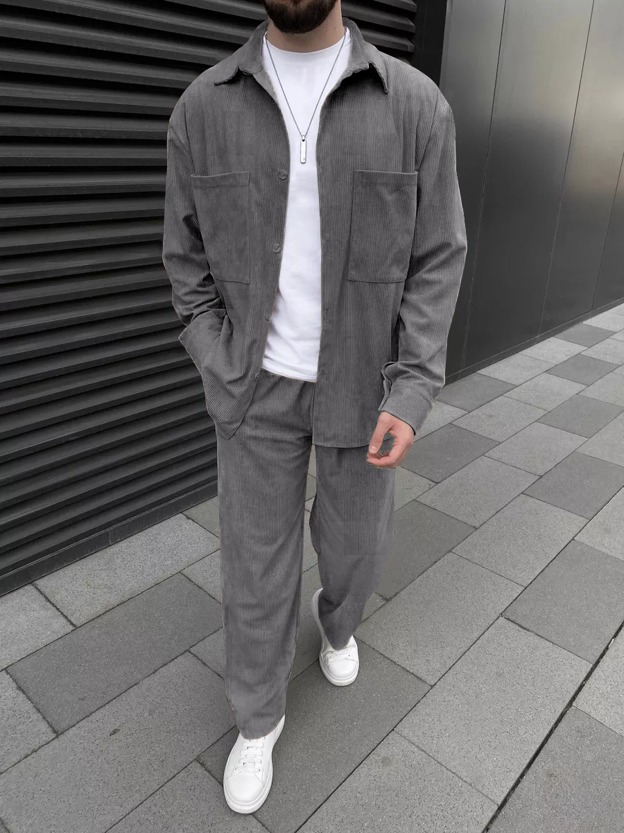 Setelan corduroy pria dua poto - Street Fashion China ulasan dan harga