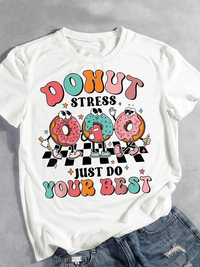 Kaos Cetak Donat Kartun, Atasa - Italy Fashion Street ulasan dan harga