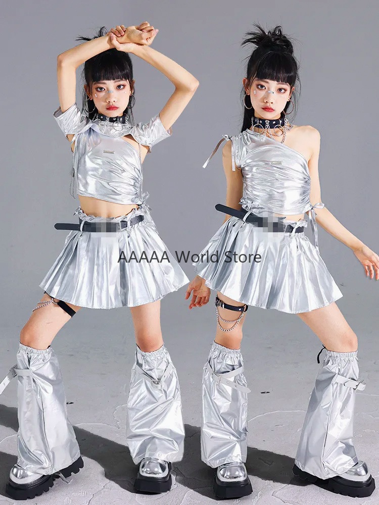 Set Rok Lipit Crop Top Perak C - Street Fashion Europe ulasan dan harga