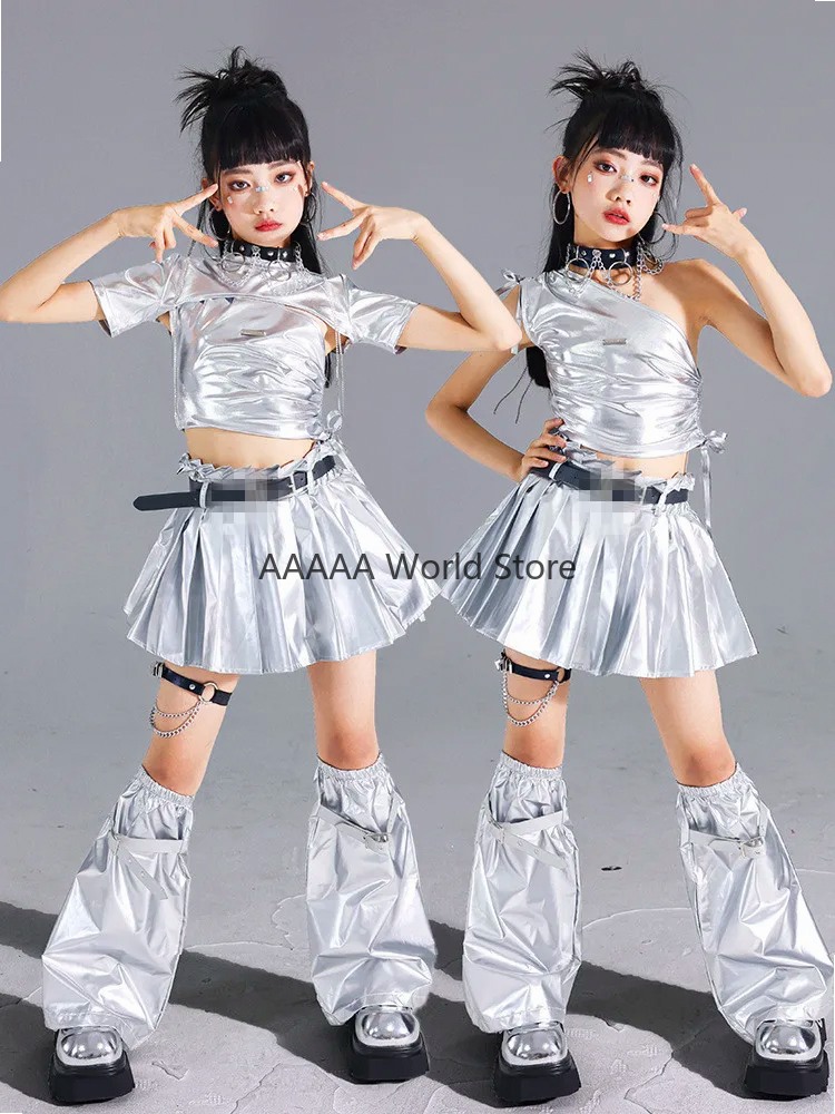 Set Rok Lipit Crop Top Perak C - Street Fashion Europe ulasan dan harga