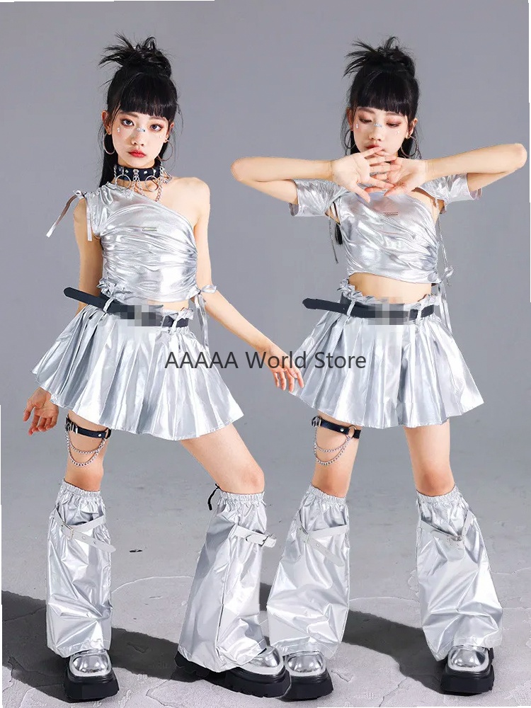 Set Rok Lipit Crop Top Perak C - Street Fashion Europe ulasan dan harga