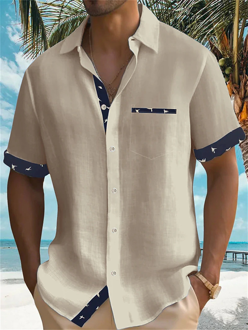 Kemeja Aloha Pria Baru Musim P - Street Fashion Shanghai ulasan dan harga