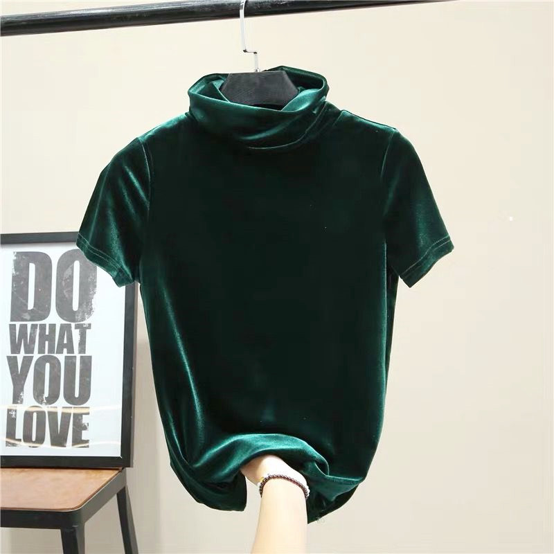 Kemeja Beludru Lengan Pendek T - Street Fashion Korean ulasan dan harga