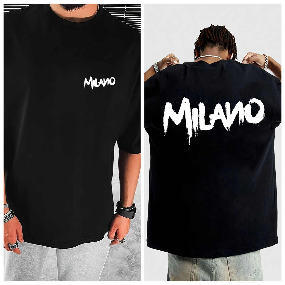 Kaus Katun Pria Wanita MILANO  - Street Fashion Milano ulasan dan harga