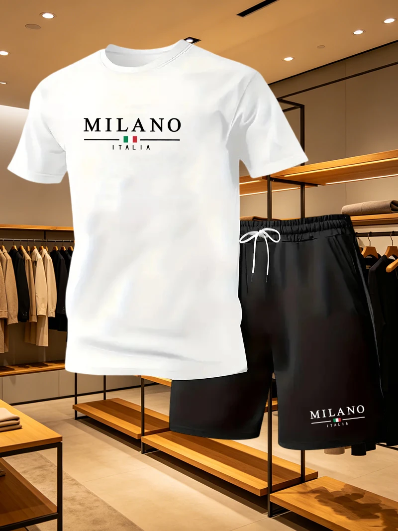 Set Dua Potong Kasual Pria Mot - Street Fashion Milano ulasan dan harga