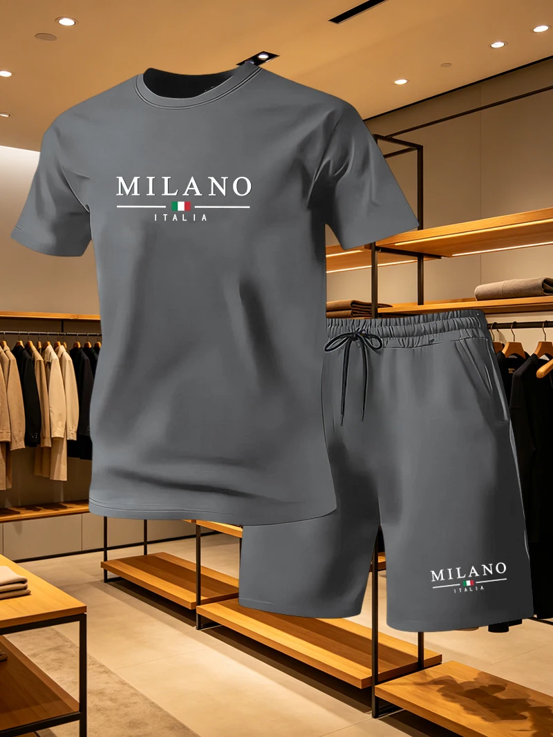 Set Dua Potong Kasual Pria Mot - Street Fashion Milano ulasan dan harga