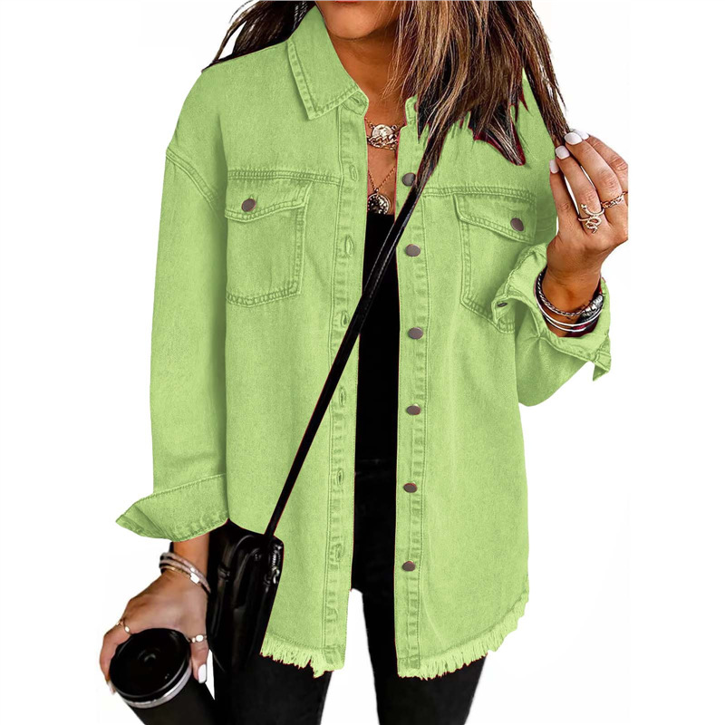 Jaket Kemeja Denim Wanita deng - Street Fashion Europe ulasan dan harga