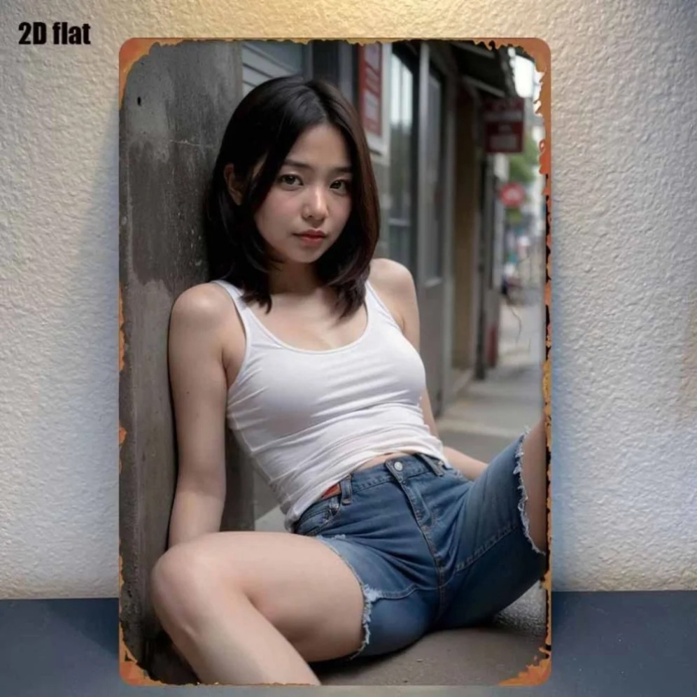 Seni Dinding Logam HD Trendi B - Street Fashion Asian ulasan dan harga