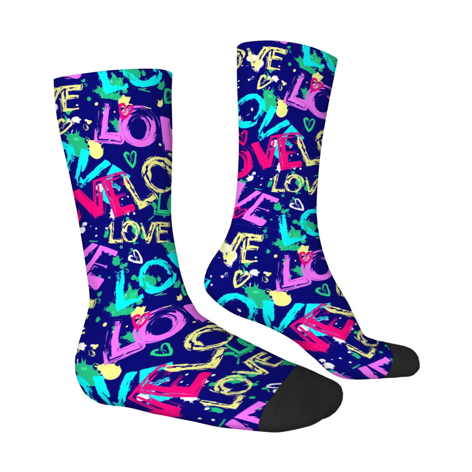 LOVE Kaus Kaki Pria Motif Graf - Street Fashion Style Youtube ulasan dan harga