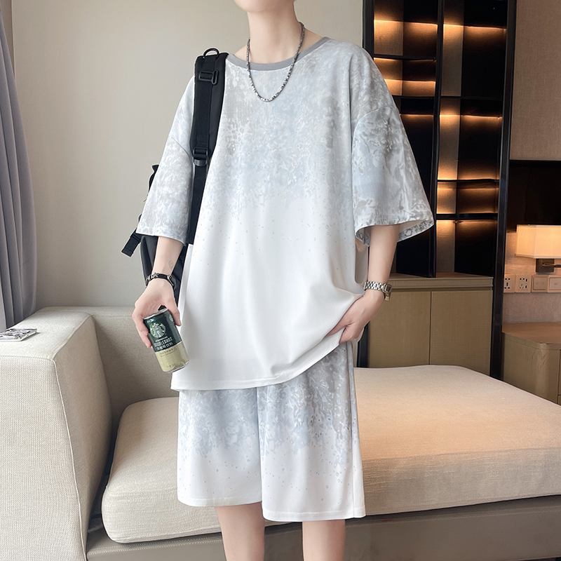 【Celana 5-Poin Terbaik】Set Kao - Street Fashion China ulasan dan harga